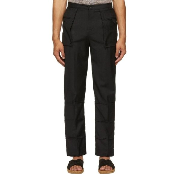 Bloke Patchwork Trousers Size L Mens Black Pants $485 - Picture 1 of 11